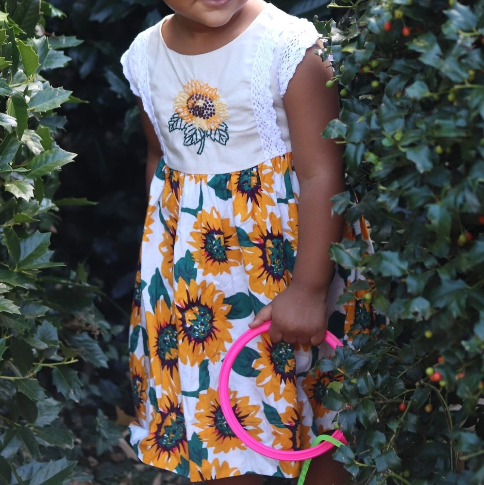 Smocked sweets sunflower dress 2t